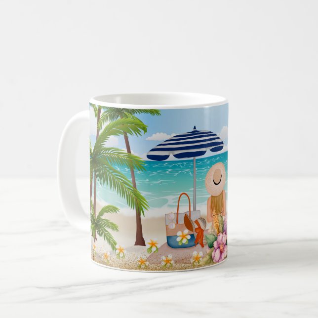 Caneca De Café Férias De Verão, Férias De Luxo No Café Marítimo (Frente Esquerda)