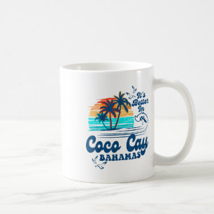 Caneca De Café Férias de Verão na praia de Coco Cay Bahamas Vinta