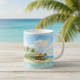 Caneca De Café Férias de Verão Paraíso da Ilha Tropical