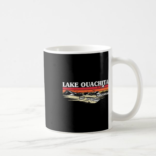 Caneca De Café Férias Do Lago De Barco De Pesca, Lago Ouachit (Direita)