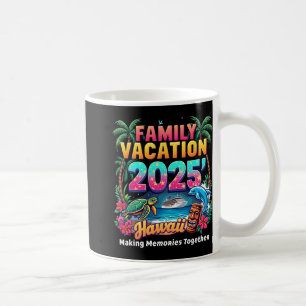 Caneca De Café Férias em Família 2025 Vintage Havaí Verão Combina