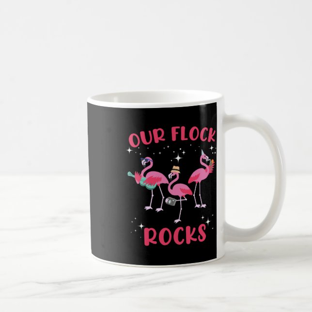 Caneca De Café Férias Familiares De Flamingo Correspondendo A Nos (Direita)