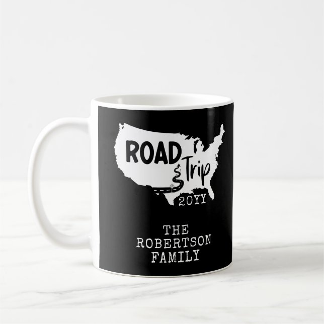 Caneca De Café Férias Familiares Personalizadas | Family Road Tri (Esquerda)
