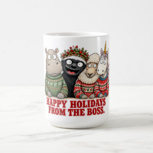 Caneca De Café Férias Felizes Do Chefe HoneyBadger Natal