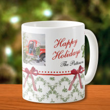Férias Felizes Fotografia de Família com Laço Verm