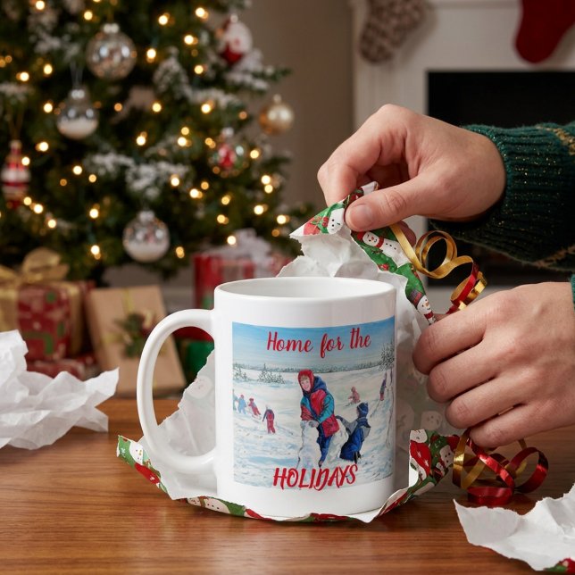 Caneca De Café FÉRIAS Vermelho & Azul VINTAGE Personalizar (Criador carregado)