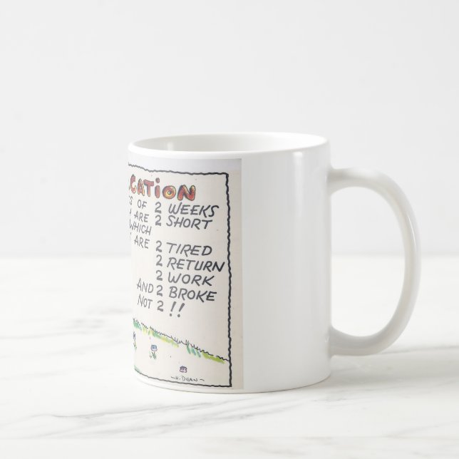 Caneca De Café Férias Vintage Coelho Humor (Direita)