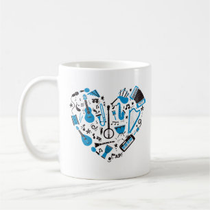 Caneca De Café Ferramenta Coração de Instrumento Musical