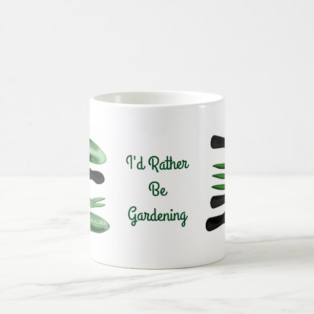 Caneca De Café Ferramentas de jardinagem verde (Centro)