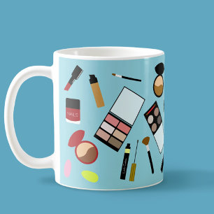 Caneca De Café Ferramentas de Maquiagem Coloridas Modernas Kit de