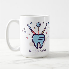Caneca De Café Ferramentas dentárias e dentes do dentista