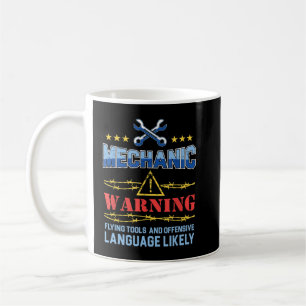 Caneca De Café Ferramentas Voadoras de Mecânico Engraçadas para H