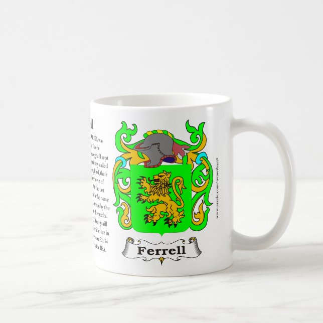Caneca De Café Ferrell, a origem, o significado e a crista sobre (Direita)