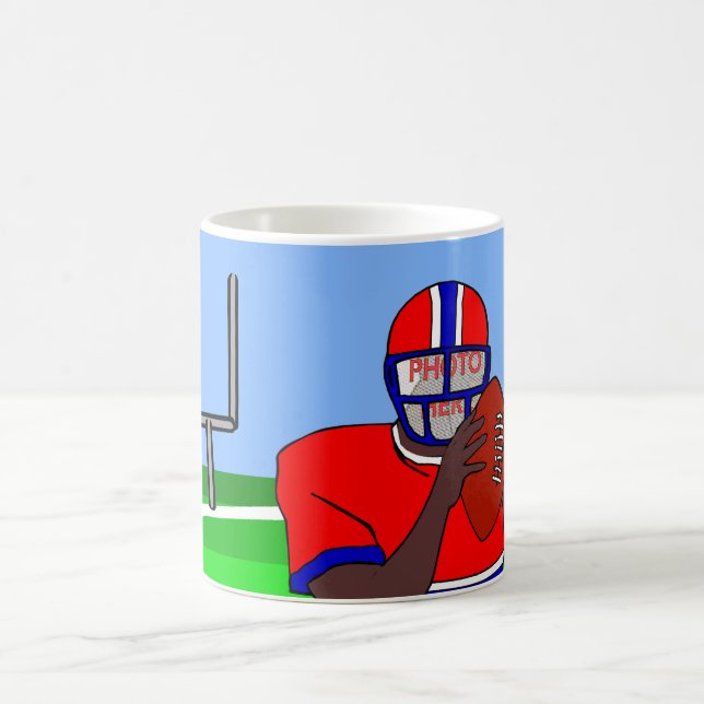 Caneca De Café Ferro customizável AA da grade do futebol da cara (Centro)