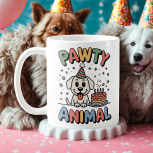 Caneca De Café Festa Animal   Humor de Celebração de Pet  