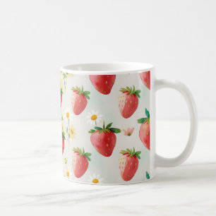 Caneca De Café Festa de aniversário arco-íris de morangos frescos
