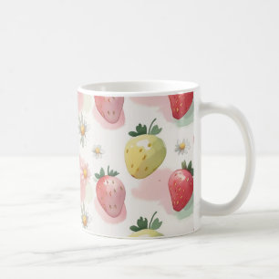 Caneca De Café Festa de aniversário arco-íris de morangos frescos