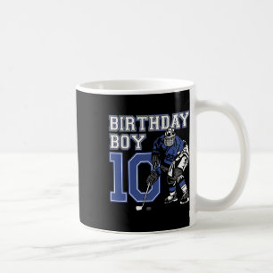 Caneca De Café Festa de Aniversário de 10 Anos com Tema de Hóquei
