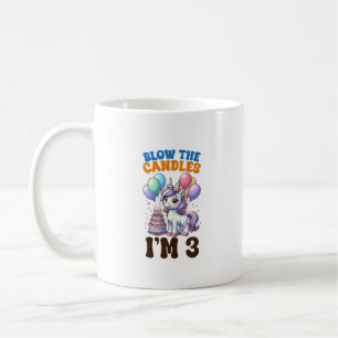 Caneca De Café Festa de Aniversário de 3 Anos do Unicorn Kids Men