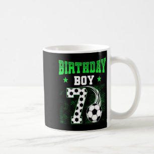Caneca De Café Festa de Aniversário de 7 Anos Tema Futebol Menino