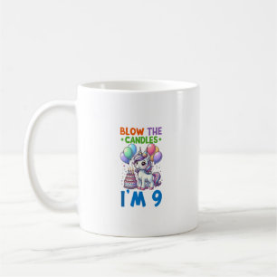 Caneca De Café Festa de Aniversário de 9 Anos do Unicorn Kids Men