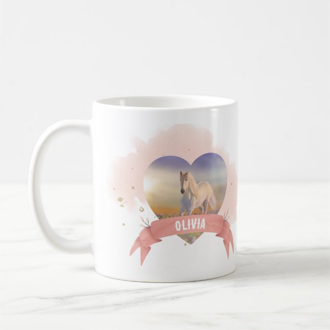 Caneca De Café Festa de aniversário de cavalos (Esquerda)