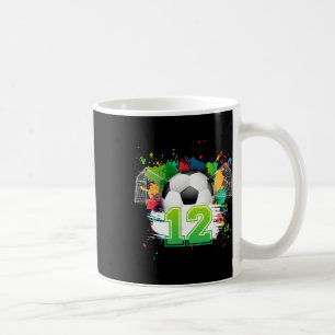 Caneca De Café Festa de Aniversário de Futebol de 12 anos Jogar F