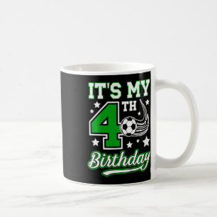 Caneca De Café Festa de Aniversário de Futebol de 4 anos para Cri