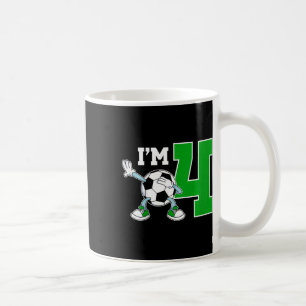 Caneca De Café Festa de Aniversário de Futebol de 4 anos para Cri