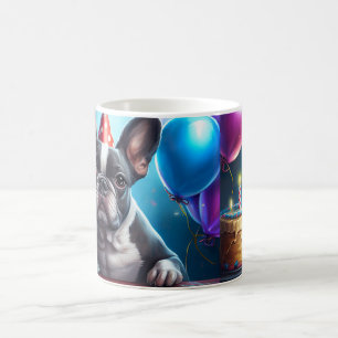 Caneca De Café Festa de Aniversário do Frenchie: Um Bulldog Franc