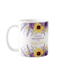 Festa de aniversário floral roxa 60ª