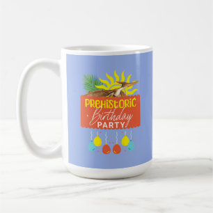 Caneca De Café Festa de Aniversário Pré-Histórica Pterodáctilo Di
