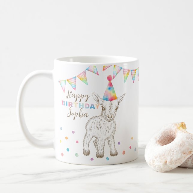 Caneca De Café Festa de Bebês Animais de Aniversário Café Mug (Com Donut)