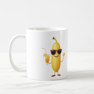 Caneca De Café Festa de Bebidas Tropicais de Férias Cheias de Ban