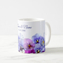 Caneca De Café Festa de casamento Floral Roxa Lilac Pansy