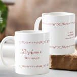 Caneca De Café Festa de casamento Vermelho de Laranja Vermelho co<br><div class="desc">presente festa de casamento para personalizar para suas damas de honra, pais, madrinhas de casamento ou qualquer pessoa na sua festa noiva. Você também pode adicionar o nome da noiva e do noivo e a data do casamento. Simples design de rabiscos brancos modernos com corações amorosos. Você também é bem-vindo...</div>