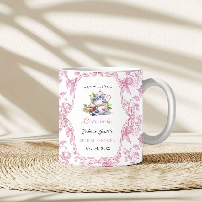Caneca De Café Festa de Chá de Flores Silvestres Rosa Festa de Ch (Criador carregado)