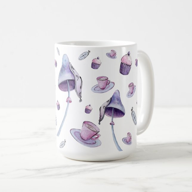 Caneca De Café Festa de Chá Louca e Azul (Frente Esquerda)