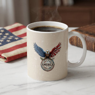 Caneca De Café Festa de Churrasco Patriótica de 4 de Julho de 177