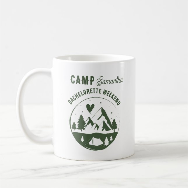 Caneca De Café Festa de Despedida de Solteira Acampamento Camping (Esquerda)