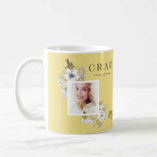 Caneca De Café Festa de formatura elegante floral multiculosa