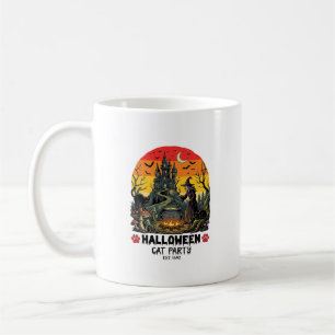 Caneca De Café Festa de Gatos do Dia das Bruxas Caldeirão de Brux