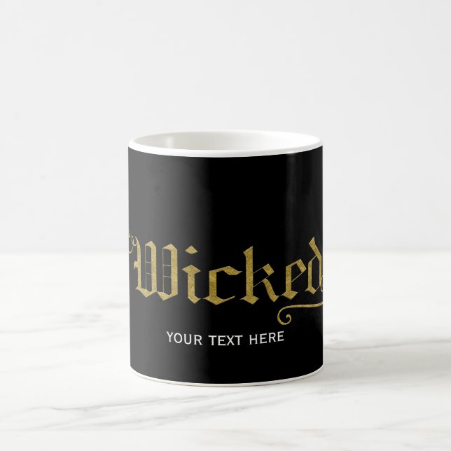 Caneca De Café Festa de Halloween com Visual Dourado Falso WICKED (Centro)
