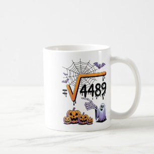 Caneca De Café Festa de Halloween de Professor de Matemática Raiz