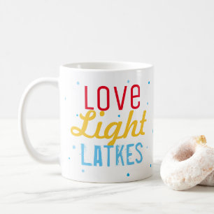 Caneca De Café Festa de Hanukkah Amor Luz Latkes Personalizado