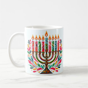 Caneca De Café Festa de Luzes Hanukkah