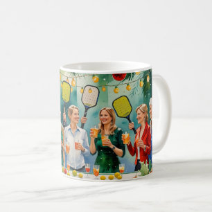 Caneca De Café Festa de Natal de Pickleball