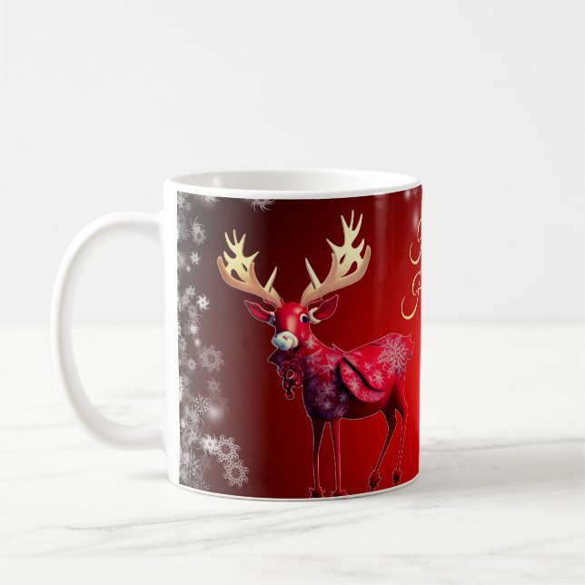 Caneca De Café Festa de Natal Red Reindeer Férias de inverno (Esquerda)