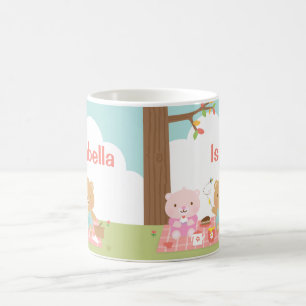 Caneca De Café Festa de Piquenique do Ursinho Teddy Fofo ao Ar Li