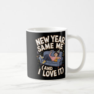 Caneca De Café Festa de Réveillon Mesmo Eu Ano Novo Engraçada